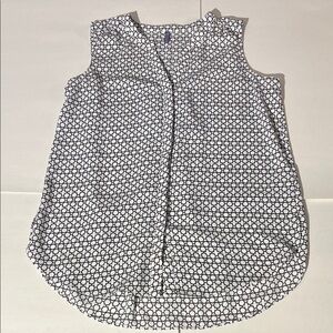 NYDJ White & Black Tank Top Sleeveless Blouse Shirt Small w/ defect